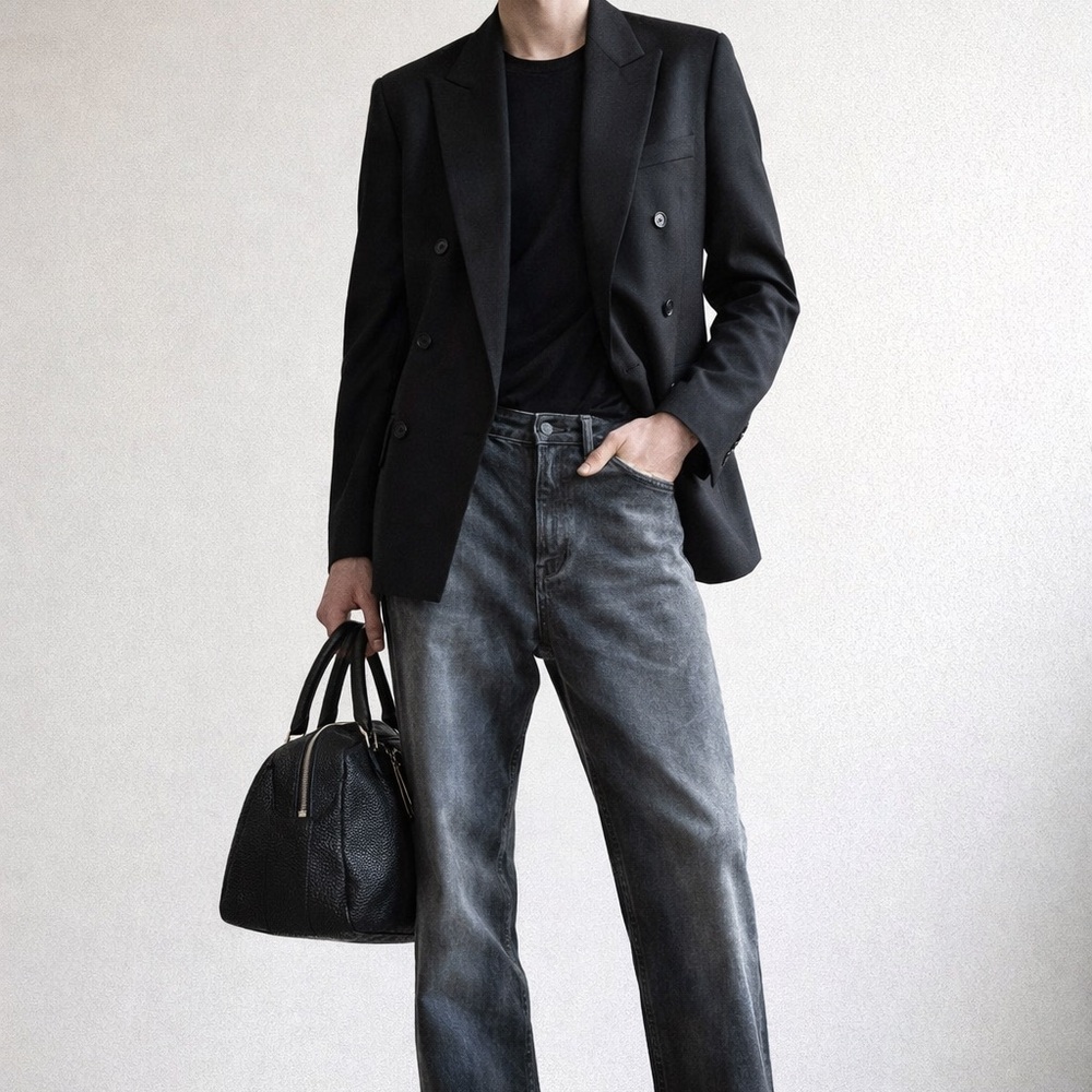 Giorgio Armani gray tie dye metalic gunmetal coating pants